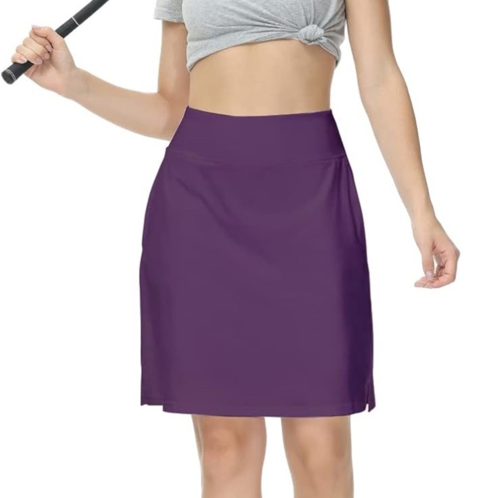 Gradual Athletic Dark Purple Longline Modest 20” Women's Tennis Golf Skort Small